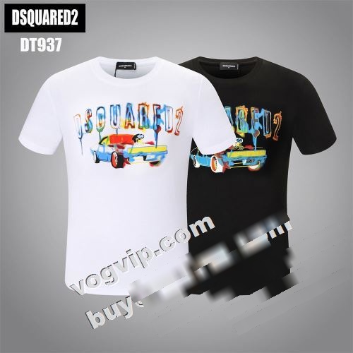 ディースクエアードコピー 肌に馴染みやすい DSQUARED2コピー 半袖Tシャツ 2022 2色可選 高評価の人気品   