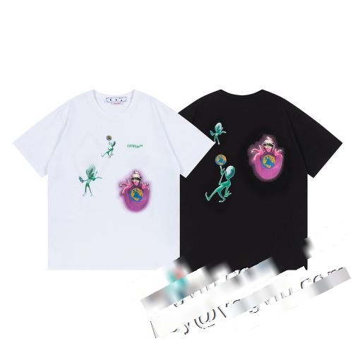 新商品OFF-WHITEブランドコピー 2023年春夏新作 オフホワイトブランドスーパーコピー半袖Tシャツ2色可選数量限定お買い得