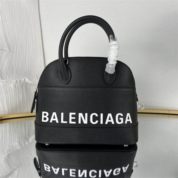 BALENCIAGA スーパーコピー ハンドバッグ ブラック ロゴ プリント バレンシアガ 