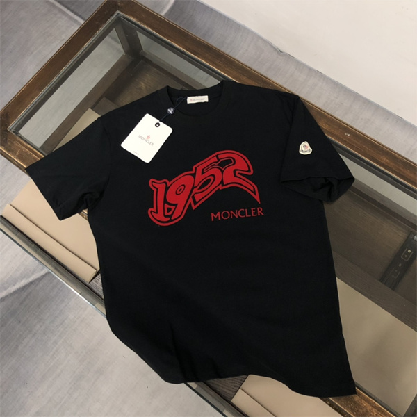 モンクレール コピー Ｔシャツ ロゴ 波形フォント プリント 100%コットン MONCLER