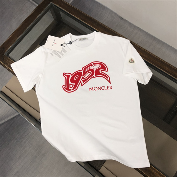 モンクレール コピー Ｔシャツ ロゴ 波形フォント プリント 100%コットン MONCLER