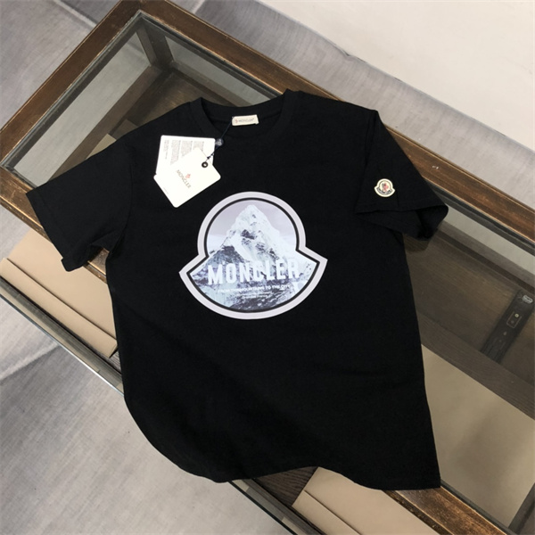 MONCLER コピー Ｔシャツ 雪山 ロゴ プリント柄 ユニセックス カジュアル 綿 プリント モンクレール