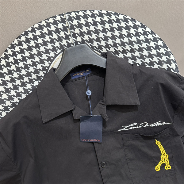 LOUIS VUITTON スーパーコピー シャツ オープンカラー Marque L. Vuitton Deposee 刺繍 ルイヴィトン