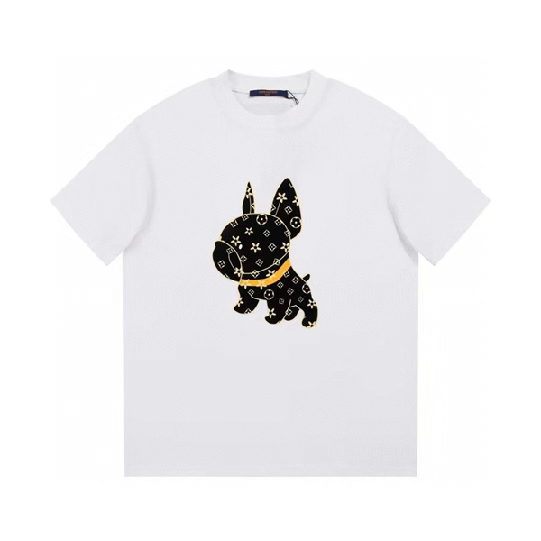 ルイヴィトン コピー Ｔシャツ フレンチブルドッグ モノグラム ロゴ プリント LOUIS VUITTON