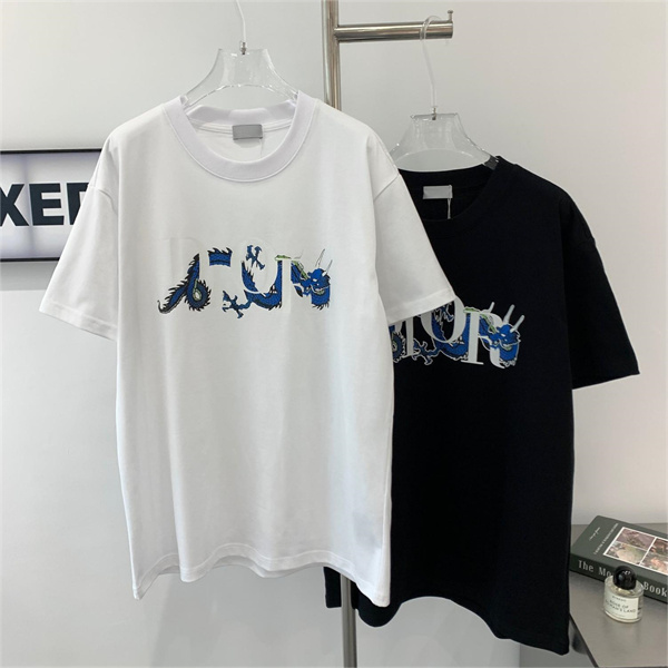 ディオール スーパーコピー Ｔシャツ ロゴ プリント柄 DIOR プリント柄 男女兼用