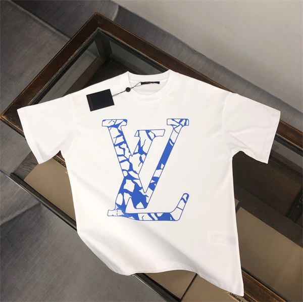 LOUIS VUITTON スーパーコピー Ｔシャツ ロゴ プリント柄 100%綿生地 半袖 ルイヴィトン