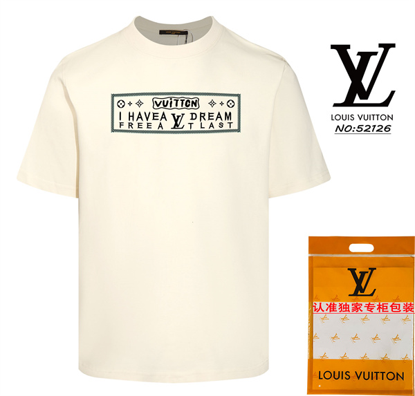 ルイヴィトン コピー Ｔシャツ ロゴ プリント 純綿生地 3色 ユニセックス LOUIS VUITTON