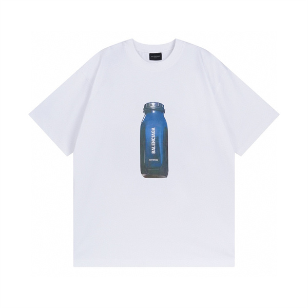 BALENCIAGA スーパーコピー Ｔシャツ 水のペットボトル ロゴ プリント 2色 綿 バレンシアガ 