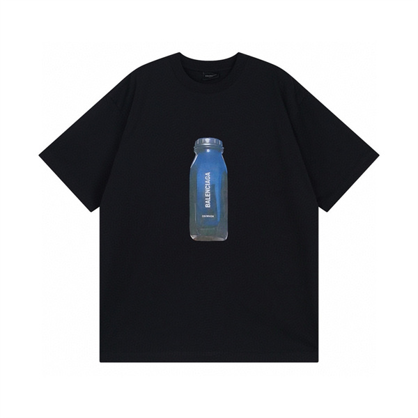 BALENCIAGA スーパーコピー Ｔシャツ 水のペットボトル ロゴ プリント 2色 綿 バレンシアガ 