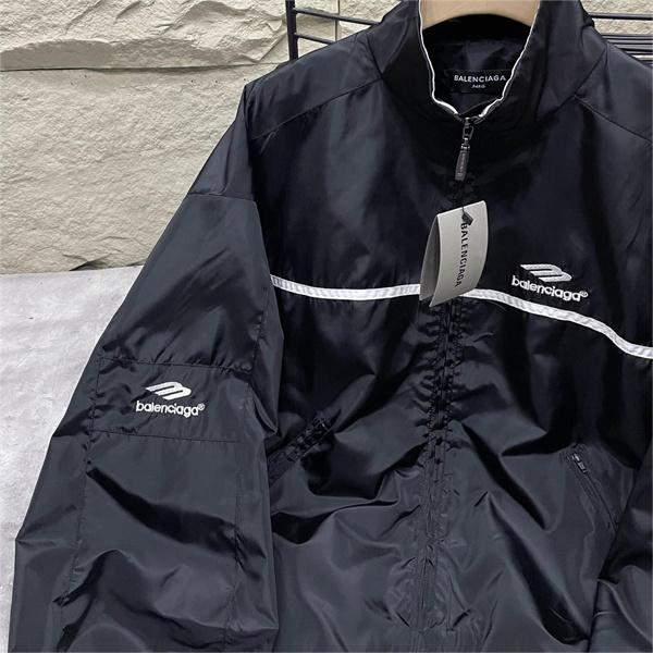 BALENCIAGA スーパーコピー ジャケット 3Bロゴ 刺繡 tracksuit 調節ドロスト バレンシアガ