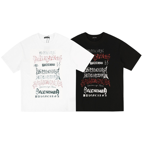 バレンシアガ スーパーコピー Ｔシャツ ゴシック ロゴ プリント ストリート系 BALENCIAGA 