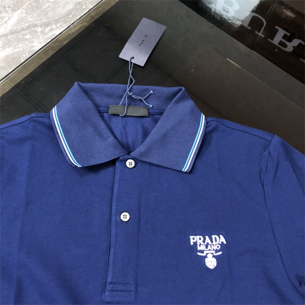プラダ スーパーコピー シャツ 刺繍 ロゴ ミニマリズム風 綿 PRADA
