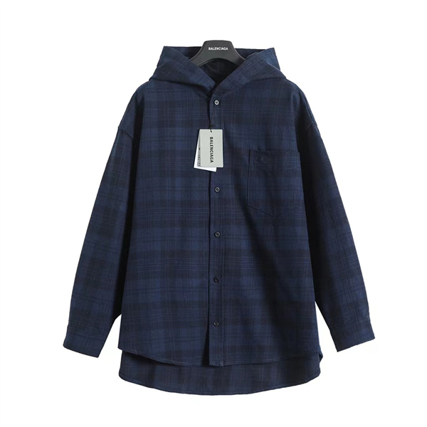 24ss BALENCIAGAコピーバレンシアガジャケット ネイビーチェック柄 早くも完売している