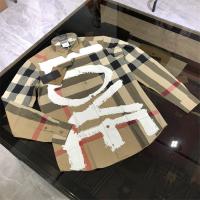 バーバリー コピー シャツ LOVE ロゴ プリント チェック柄 綿素材 BURBERRY