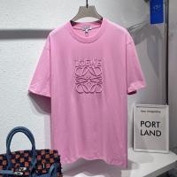 Loeweロエベコピー2024年早春ソリッドカラークラシックビッグロゴ刺繍Tシャツ