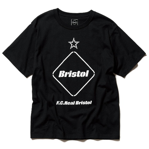 エフシーレアルブリストルの新作Tシャツ、バイアスストライプやステンシル調ロゴをプリントコピー
