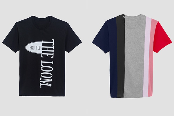 セドリック シャルリエ×フルーツオブザルームのコラボTシャツ、マルチストライプ柄など
