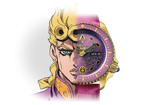 セイコー 5スポーツ×「ジョジョの奇妙な冒険 黄金の風」の腕時計、本体＆スタンドを表現した全8モデルコピー
