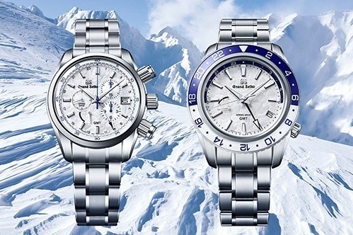 グランドセイコー限定腕時計GMT＆クロノグラフ、北アルプス“シュカブラ”着想の純白ダイヤル