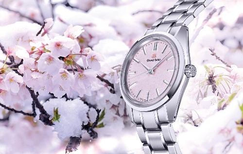 グランドセイコーの腕時計「44GS」55周年モデル、春桜を雪が覆い隠す「桜隠し」の情景を表現コピー グランドセイコーの腕時計「44GS」55周年モデル、春桜を雪が覆い隠す「桜隠し」の情景を表現コピー