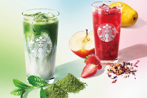 スターバックス新作「ダブル 抹茶 ティー ラテ」濃厚抹茶×滑らかミルク、“真っ赤”なフルーツティーも