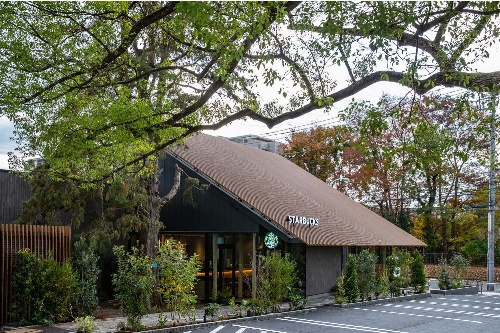 樹齢300年の大木が佇む「スターバックス コーヒー 西東京新町店」オープン、クスノキ着想の木造建築