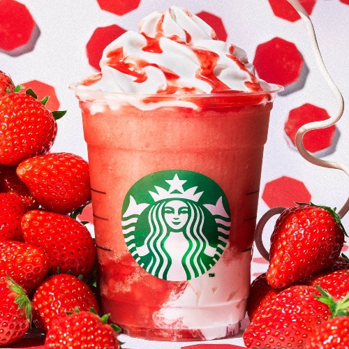 スターバックスに苺の新作フラペチーノ、発泡感で“シュワッと”or果肉感で“ゴロッと”2つの味が登場コピー スターバックスに苺の新作フラペチーノ、発泡感で“シュワッと”or果肉感で“ゴロッと”2つの味が登場コピー