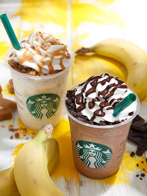 スターバックスより、バナナまるごと1本使ったチョコレート＆キャラメルのフラペチーノ限定発売コピー