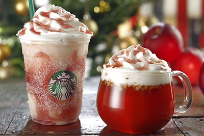 スターバックスから「アップル キャラメル フラペチーノ」＆「ホット アップル」限定発売