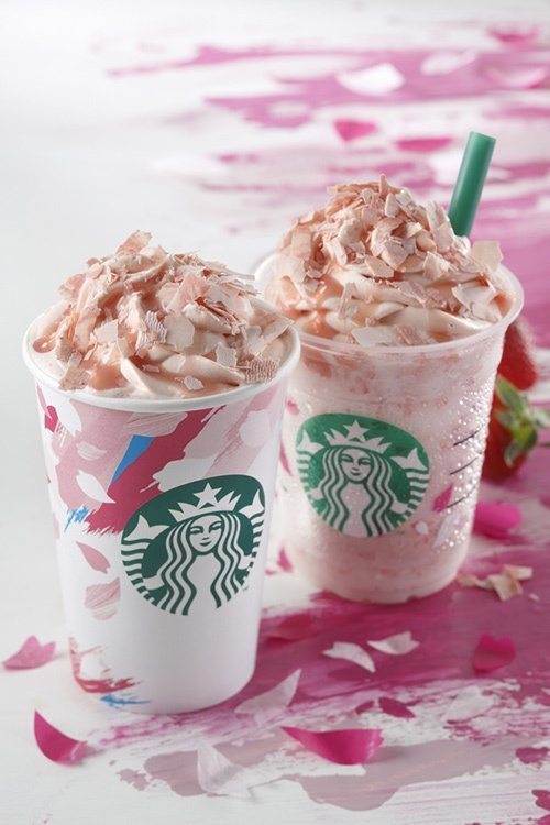 スターバックスの春限定「さくら ブロッサム & ストロベリー フラペチーノ」、桜香るラテも登場コピー