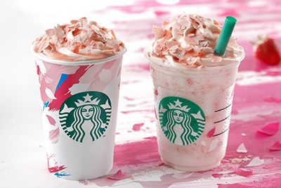スターバックスの春限定「さくら ブロッサム & ストロベリー フラペチーノ」、桜香るラテも登場