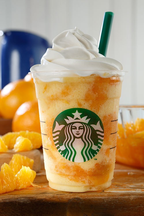 スターバックスから新作「クラッシュ オレンジ フラペチーノ」3種類の柑橘を使用コピー