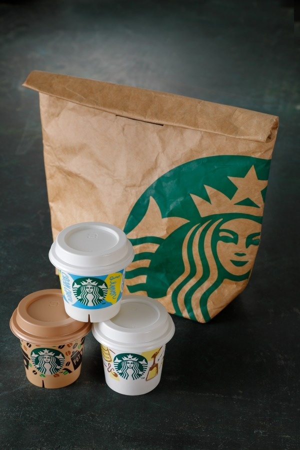 スタバから紙袋のような「プリンバッグ」保冷＆保湿機能付き、プリン3個がセットにコピー