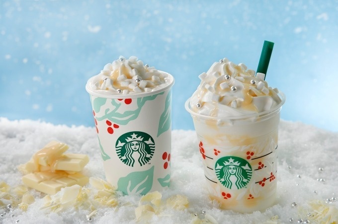 スターバックス「ホワイト チョコレート スノー フラペチーノ」限定発売、ホワイトクリスマスをイメージ