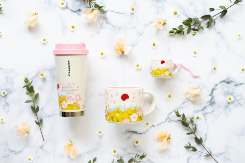 スターバックス、日本の春をイメージした“桜舞う”限定タンブラー＆マグカップ登場コピー