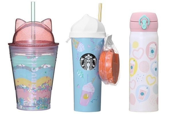 スタバの新作グッズ、ホイップクリームや猫耳型のフタ付きタンブラー - フラペチーノをモチーフに