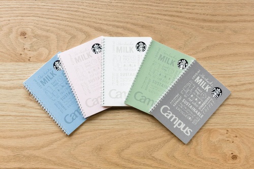 スターバックス×コクヨの「キャンパスリングノート」ミルクパック由来の再生紙を使用コピー