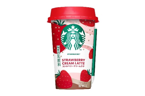 スターバックスのチルドカップ「ストロベリークリームラテ」苺香るバニラ＆カスタードのまろやかラテコピー