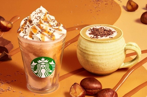 スタバの新作「チョコレート マロン フラペチーノ＆ラテ」栗の素材感を楽しむ秋の限定ドリンク