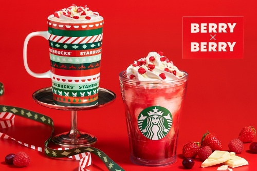 スターバックス「ベリー×ベリー レアチーズ フラペチーノ」レアチーズ風味の真っ赤なクリスマスドリンク