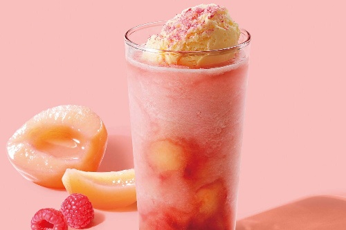 スターバックス「sakura ピーチ & ラズベリー ティー フラペチーノ」六本木ヒルズで限定発売