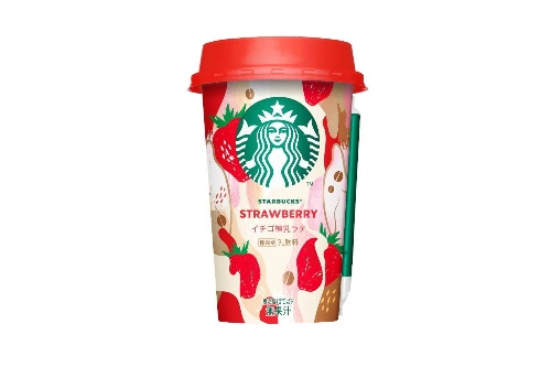 スターバックス新作チルドカップ「イチゴ練乳ラテ」華やか苺×まろやか練乳のデザートラテコピー