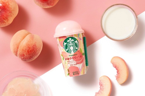 スタバ新作チルドカップ「もぎゅっとピーチミルク with ピーチジェリー」つるんと食感のジェリー入り