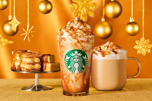 スターバックス新作「バターキャラメル ミルフィーユ フラペチーノ」カスタード＆パリパリ生地の“層”