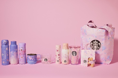 スターバックス“桜モチーフ”の新作グッズ、満開の桜＆紙吹雪が舞うボトルや色が変わるマグなど