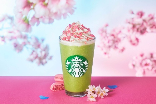 スターバックス新作「さくら 咲くサク 抹茶 フラペチーノ」桜イメージのトッピングコピー スターバックス新作「さくら 咲くサク 抹茶 フラペチーノ」桜イメージのトッピングコピー