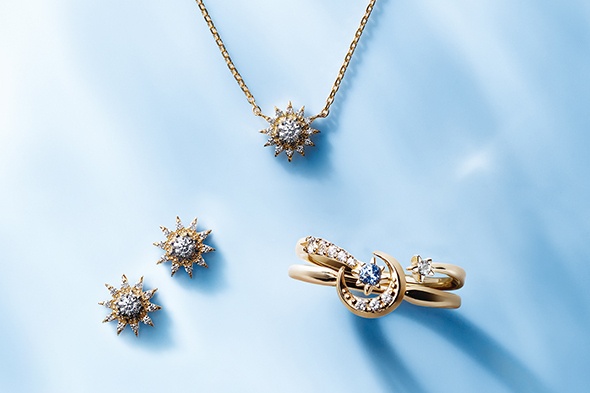 スタージュエリー”太陽”をモチーフにした「SUNBURST」シリーズの新作、ネックレス＆ピアス登場