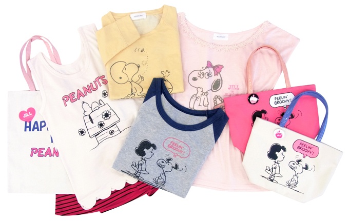 ジル by ジルスチュアートとスヌーピーがコラボ、ガーリーなTシャツやトート、ルームウェアなどコピー