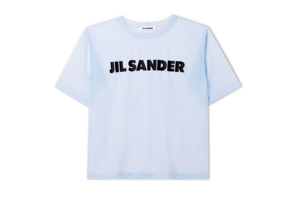 ジル・サンダーの限定ユニセックスTシャツ - 爽やかなシースルー素材にロゴプリント