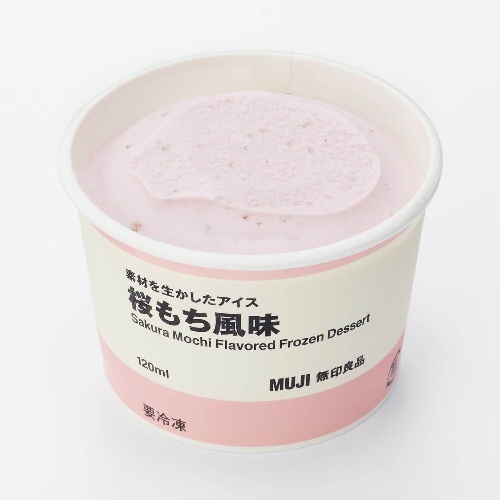 無印良品“まるで桜もち”ぎゅうひ入り春限定アイス「素材を生かしたアイス 桜もち風味」コピー